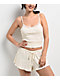 Spicychix Pointelle Cream Crop Tank Top - Thumbnail image 1 of 4