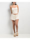 Spicychix Pointelle Cream Shorts - Thumbnail image 4 of 4