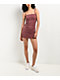 Spicychix Ruched Mauve Mini Dress - Thumbnail image 2 of 3