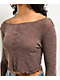 Spicychix Slub Brown Long Sleeve Top - Thumbnail image 3 of 6