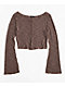 Spicychix Slub Brown Long Sleeve Top - Thumbnail image 5 of 6
