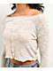 Spicychix Slub Cream Long Sleeve Top - Thumbnail image 3 of 6