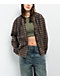 Stitch Fusion Brown Plaid Hooded Flannel Shirt - Thumbnail image 1 of 4