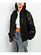 Stitch Fusion Distressed Black Bomber Jacket - Thumbnail image 1 of 7