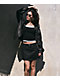 Stitch Fusion Distressed Black Bomber Jacket - Thumbnail image 8 of 9
