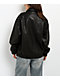 Stitch Fusion Distressed Black Bomber Jacket - Thumbnail image 2 of 7