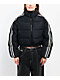 Stitch Fusion Stripe Black Crop Puffer Jacket - Thumbnail image 1 of 6