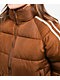 Stitch Fusion Stripe Brown Crop Puffer Jacket - Thumbnail image 3 of 6