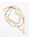 Stone + Locket Beaded Daisy Chain 9" Necklace - Thumbnail image 2 of 2