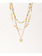 Stone + Locket Beaded Daisy Chain 9" Necklace - Thumbnail image 1 of 2