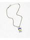 Stone + Locket Chibi Girl Silver Pendant Necklace
