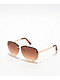 Studded Brown Pilot Sunglasses - Thumbnail image 1 of 2