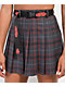 Swixxz Anime Grey, Red & Black Plaid Skirt