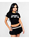 Tara Yummy Flirting Is My Day Job Black Crop T-Shirt - Thumbnail image 1 of 4
