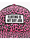 Tara Yummy Flirting Is My Day Job Pink & Black Cheetah Print Trucker Hat - Thumbnail image 3 of 3