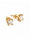 The Gold Gods Round Cut Moissanite Stud Gold Earrings - Thumbnail image 1 of 2