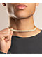 The Gold Gods Straight Edge 8mm 22" Gold Diamond Cuban Link Choker Chain Necklace - Thumbnail image 4 of 5