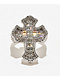 The Gold Gods White Gold Baguette Cross Ring - Thumbnail image 2 of 3