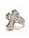 The Gold Gods White Gold Baguette Cross Ring - Thumbnail image 1 of 3