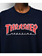 Thrasher Outline Navy Crewneck Sweatshirt - Thumbnail image 2 of 2