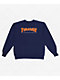 Thrasher Outlined Navy & Orange Crewneck Sweatshirt