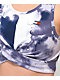 Tommy Hilfiger Watercolor Blue & White Twist Front Crop Tank Top
