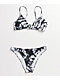 Trillium Audry Black & White Tie Dye Triangle Bikini Top 