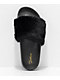 Trillium Black Fur Slide Sandals