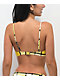 Trillium Cher Parte superior de bikini en triángulo a cuadros negros y amarillos