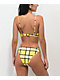 Trillium Cher parte inferior de bikini de corte alto a cuadros amarillos y negros