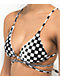 Trillium Raven Black & White Checkered Triangle Bikini Top
