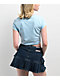 True Religion 02 Logo Notch Light Blue Crop T-Shirt - Thumbnail image 2 of 3