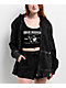 True Religion Acid Wash Big T Boyfriend Black Zip Hoodie - Thumbnail image 1 of 2