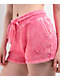 True Religion Acid Wash Big T Hot Pink Sweat Shorts - Thumbnail image 4 of 7
