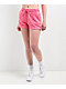 True Religion Acid Wash Big T Hot Pink Sweat Shorts - Thumbnail image 1 of 7