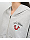 True Religion Applique Girlfriend Grey Crop Zip Hoodie - Thumbnail image 3 of 5