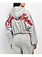 True Religion Applique Girlfriend Grey Crop Zip Hoodie - Thumbnail image 2 of 5