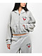True Religion Applique Girlfriend Grey Crop Zip Hoodie - Thumbnail image 1 of 5