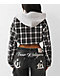 True Religion Applique Shrunken Black Plaid Flannel Crop Zip Hoodie - Thumbnail image 2 of 2