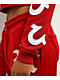 True Religion Applique Shrunken Red Crop Zip Hoodie - Thumbnail image 5 of 8