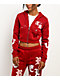 True Religion Applique Shrunken Red Crop Zip Hoodie - Thumbnail image 7 of 8