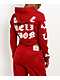 True Religion Applique Shrunken Red Crop Zip Hoodie - Thumbnail image 2 of 8