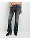 True Religion Becca Crystal Tattoo Dark Wash Mid Rise Bootcut Jeans - Thumbnail image 1 of 6