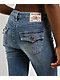 True Religion Becca Distressed Mid Rise Blue Bootcut Jeans - Thumbnail image 4 of 5
