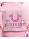 True Religion Big T High Waistband Pink Crop Zip Hoodie - Thumbnail image 3 of 6