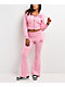 True Religion Big T High Waistband Pink Crop Zip Hoodie - Thumbnail image 6 of 6