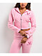 True Religion Big T High Waistband Pink Crop Zip Hoodie - Thumbnail image 2 of 6