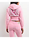True Religion Big T High Waistband Pink Crop Zip Hoodie - Thumbnail image 1 of 6