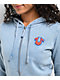 True Religion Big T Logo Blue Wash Crop Zip Hoodie - Thumbnail image 3 of 4