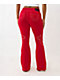 True Religion Big T Red Low Rise Flare Sweatpants - Thumbnail image 2 of 5